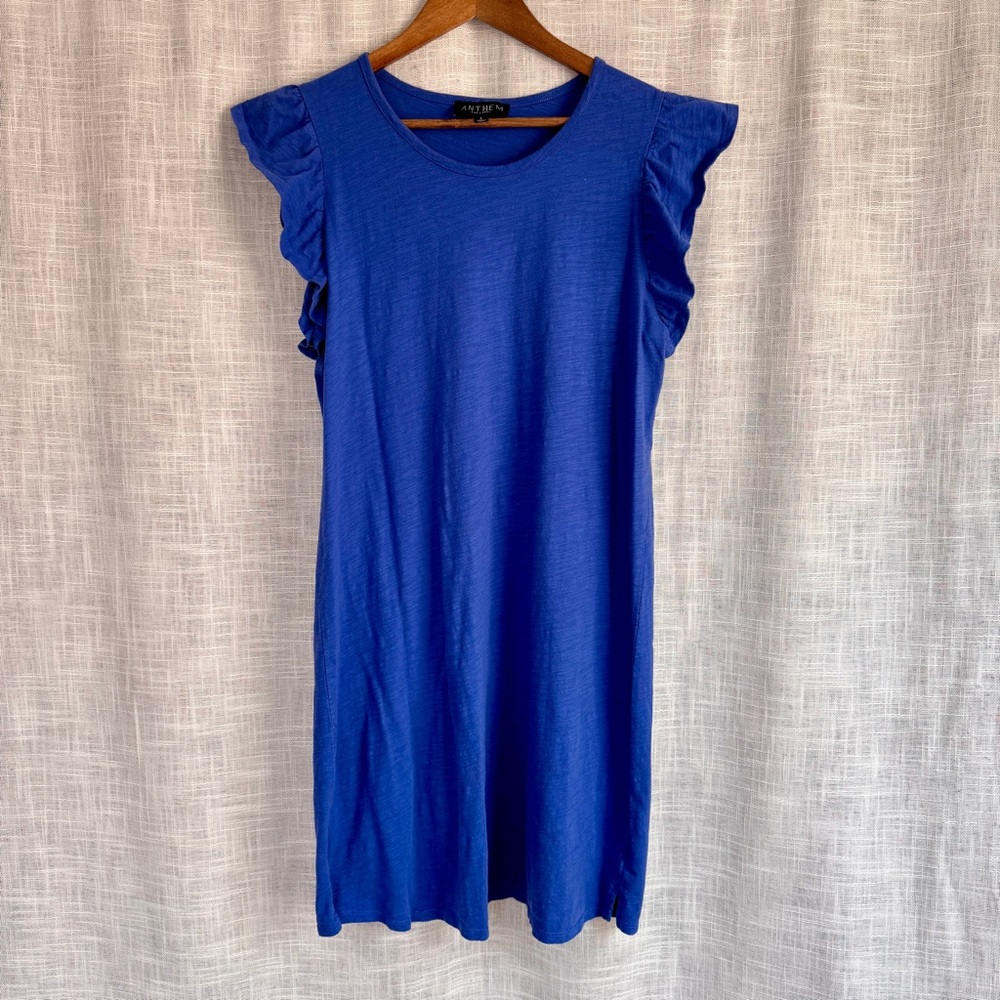 Anthem The Label Ruffle Flutter Sleeve 100 Cotton Dress Size Large
